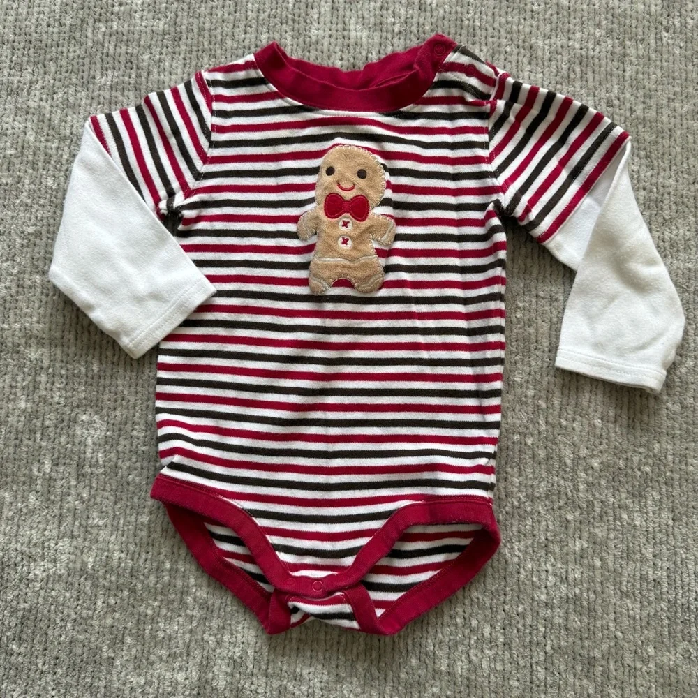 Gymboree Gingerbread Baby Outfit Set Bodysuit & Fleece Pants 12-18M‎